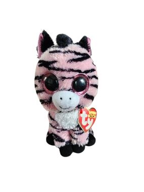 TY Beanie Boo 6" Pink Zebra Plush Toy - Zoey